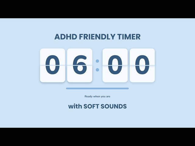 ⏳6 Minute Timer for ADHD Brains | Soft Countdown ❄️