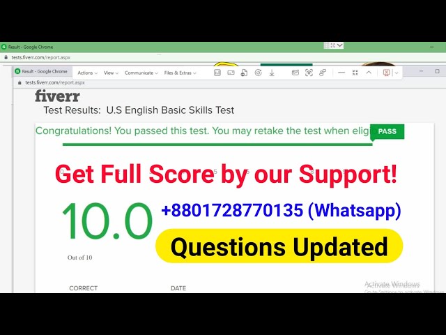 Fiverr English Test answers 2023 /Fiverr English Skill Test
