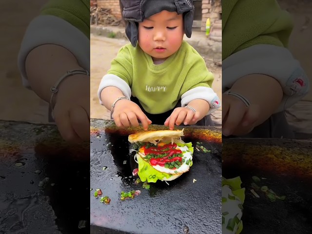 Cute Chef making Bing (Chinese Bread) Recipe #food #cooking #viralshorts #trending #youtubeshorts