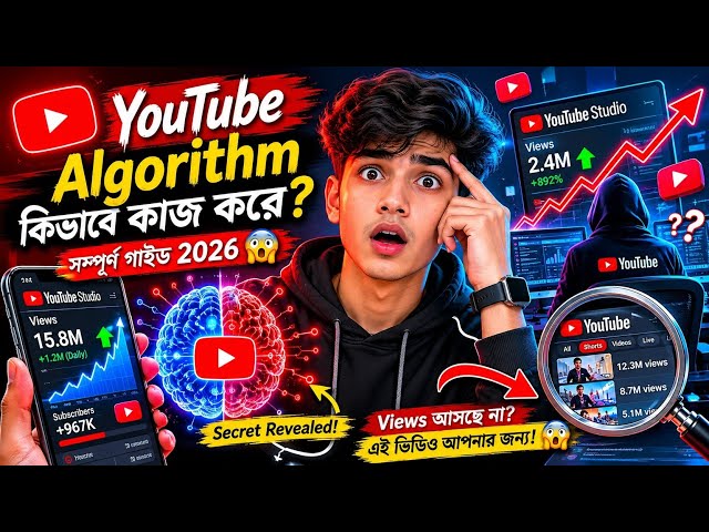 YouTube Algorithm কিভাবে কাজ করে? 😳 | Views বাড়ানোর Secret 2026