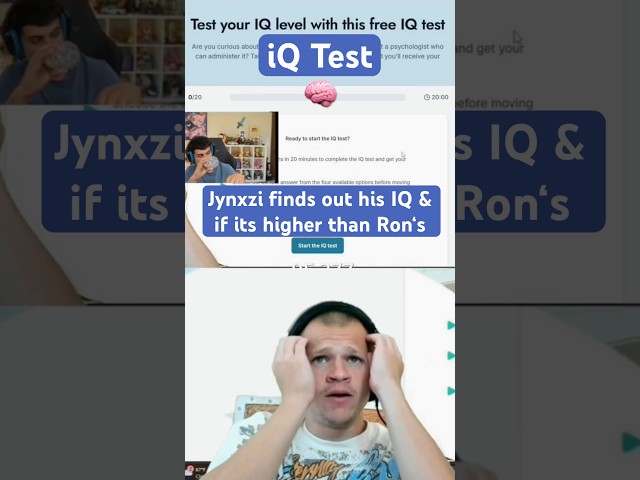 Jynxzi takes a IQ Test Vs Ron 🧠 #jynxzi #stableronaldo #1vs1 #iqtest #iq #result