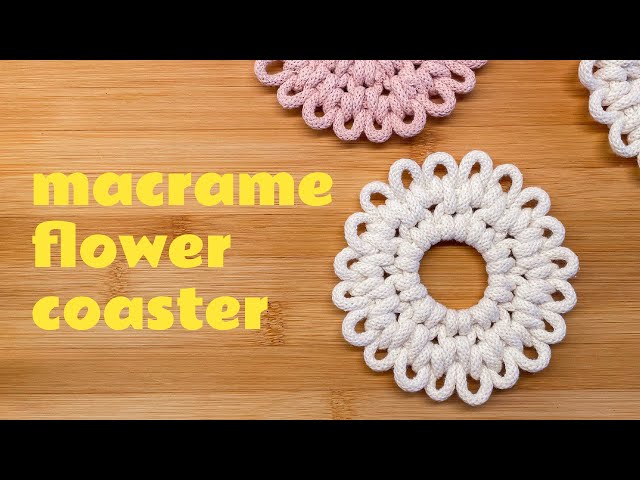 DIY macrame coaster | easy handmade flower coaster | beginner tutorial