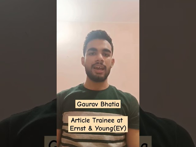 Gaurav - EY, CA Finalist 📚 Student Review 🎤 #ey #articleship #interview #audit #big4 #tax #deloitte