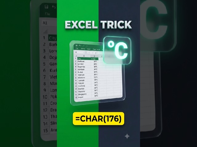 How to Insert Degree Symbol in Excel Fast! 🌡️