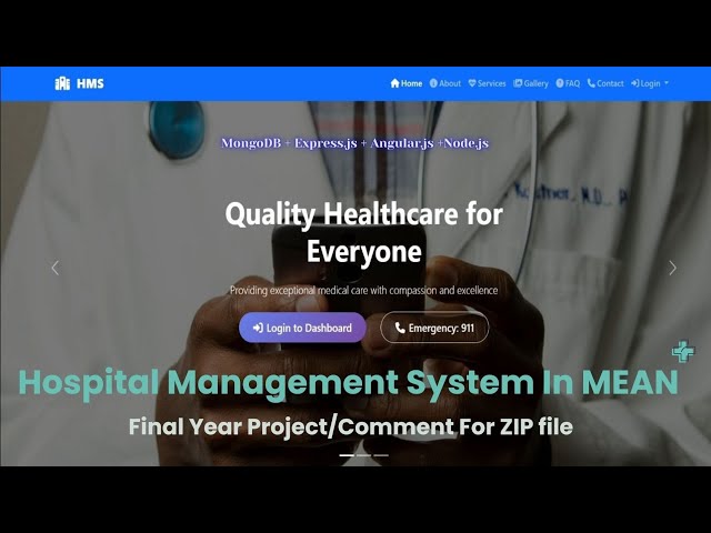 MEAN Stack Hospital Management System | Final Year Project with (MongoDB, Express, Angular, Node.js)