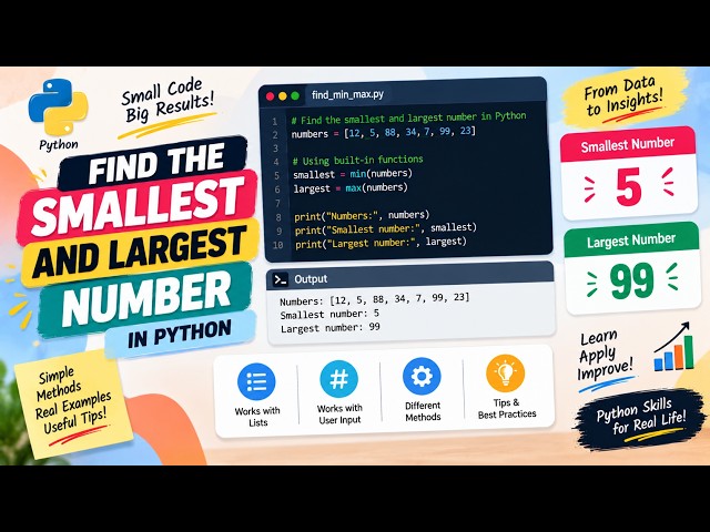 How to find the smallest and largest number in Python | Python Find smallest and Largest number