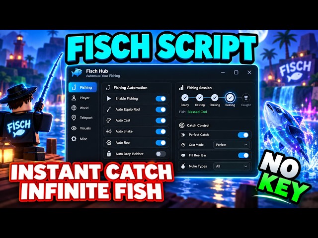 🎣 NEW FISCH SCRIPT | AUTO FARM & AUTO ROD | NO KEY 🔥