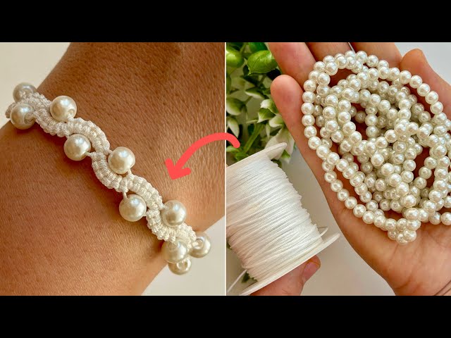 DIY Pearl Macrame Bracelet | Easy & Elegant Handmade Jewelry Tutorial 