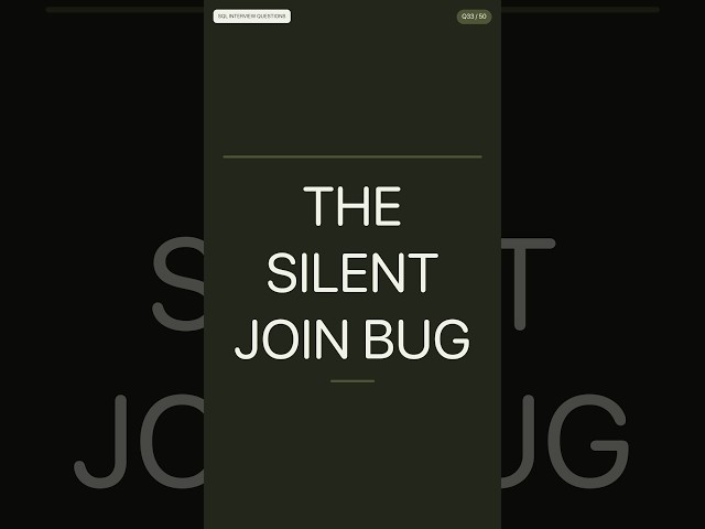 NATURAL JOIN's Silent Bug, Shown Live | SQL Interview Questions