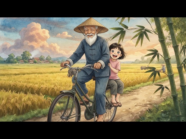 Rice Harvest Season in Countryside | Happy Memories with My Grandfather | Ghibli-Style Video