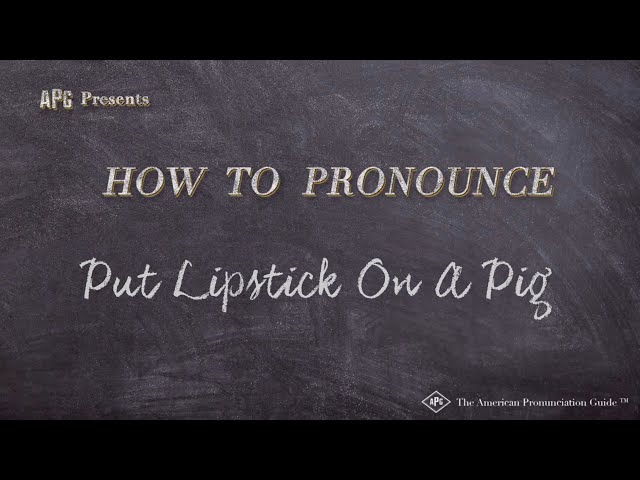How to Say "Put Lipstick on a Pig" (See Video Description for Explanation)