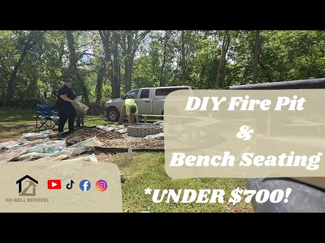 DIY Fire Pit & Bench Seating Under $700