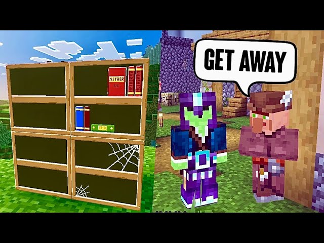 Villagers TALK?/Custom Bookshelves! - Let's Play Minecraft 718