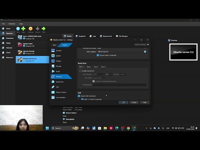 Praktikum Konfigurasi Network Ubuntu Server pada VirtualBox | CLI