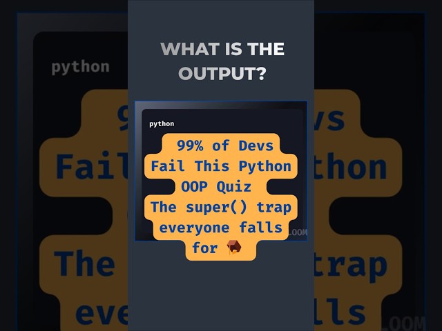 99% of Senior Devs Fail This Python MRO Quiz #pythoninterviewquestions  #pythonprogramming #python