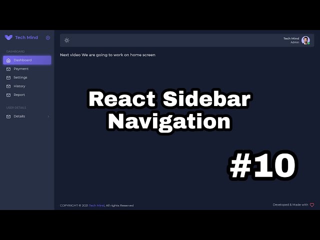 React Admin Dashboard ||Sidebar Navigation|Routing|Dark Theme||Full Stack||Real time project 🔥🔥🔥#10