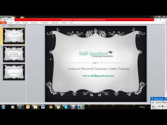 Microsoft Dynamics AX 2012 Finance Online Training
