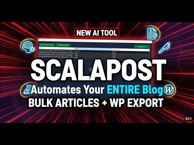 ScalaPost:  Automates Your ENTIRE Blogging Workflow (WordPress Export)| Bulk Articles Generator