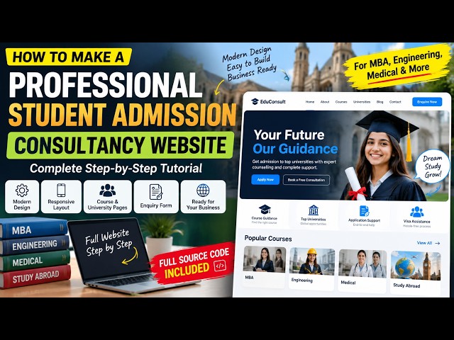 Build a Professional Education Consultancy Website | Full Source Code Included