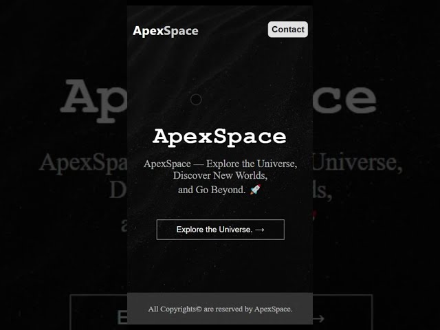 🚀 ApexSpace — Modern Web Design Built for Today’s Digital Experience