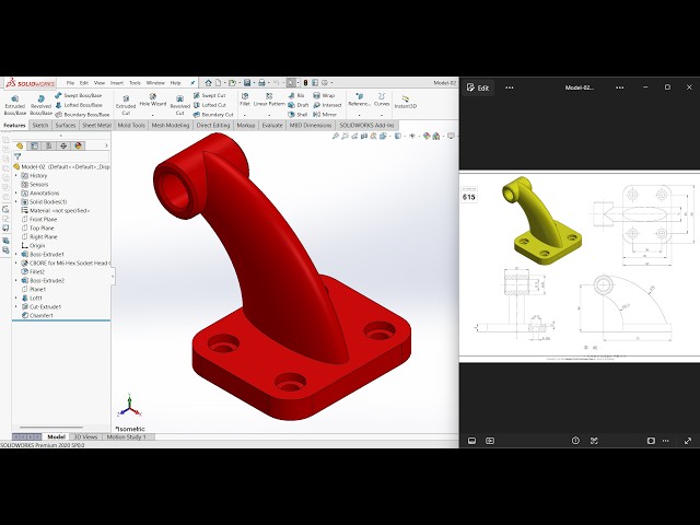 Reference Plane, Extrude, Cut & Loft Commands, SOLIDWORKS Tutorial for Beginners.