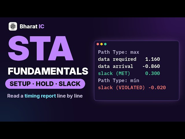 STA Fundamentals: Timing Paths, Setup/Hold, Slack & Reading a Timing Report | VLSI