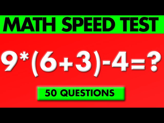 Math Speed Test - HARD LEVEL | Human Calculator Challenge