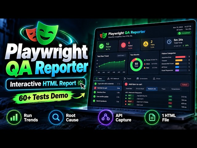 I Built a Better Playwright HTML Reporter 🔥 | API Capture + Trends + Root Cause | 60+ Tests