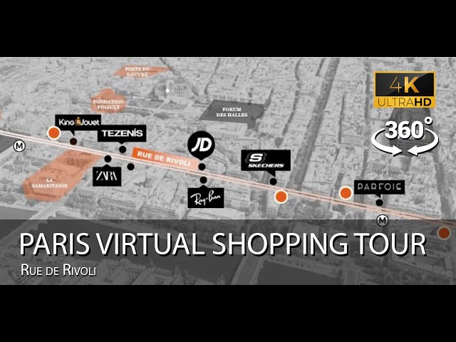 Rue de Rivoli  Paris shopping tour 360 vr