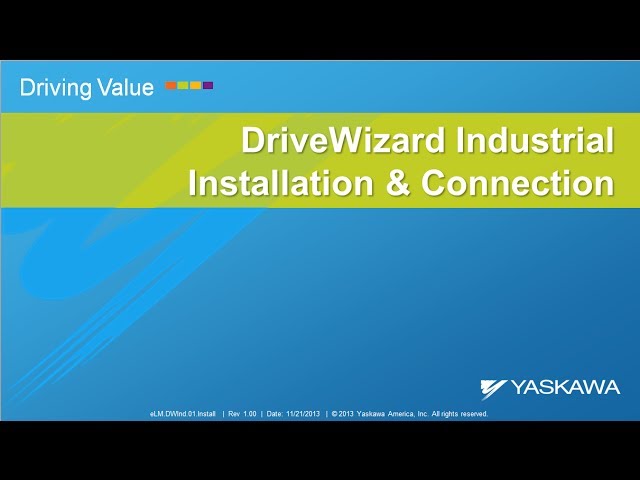 DriveWizard Industrial Installation and Connection