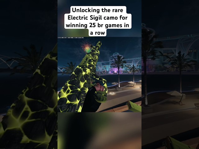 Unlocking the rare Electric Sigil camo for winning 25 br games in a row#foryou #warzone #bo7 #camo