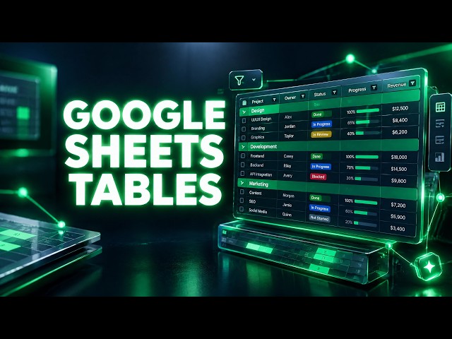 Google Sheets Tables Tutorial: Filters, Group By, AI, Formatting, and More Powerful Table Features