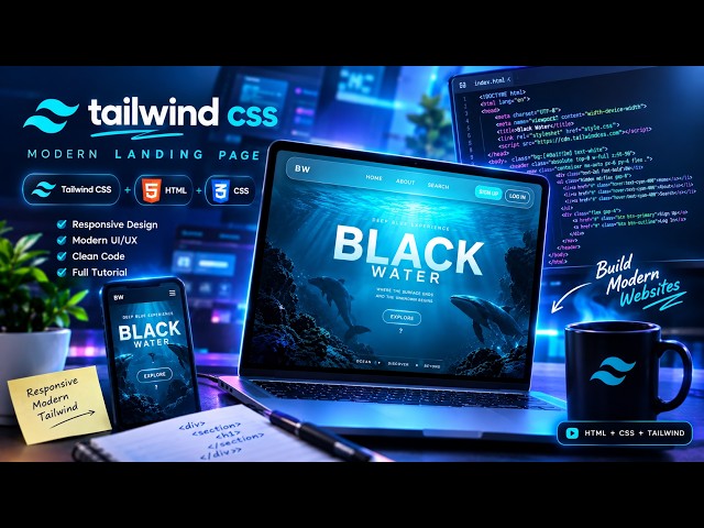 Build a Beautiful Website with HTML & Tailwind CSS | Full Beginner Tutorial