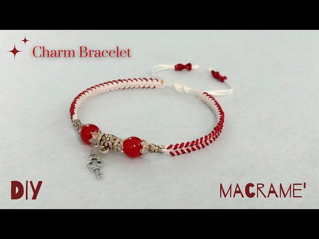 Macrame Bracelet with Charms and Beads