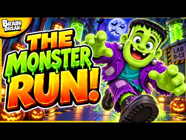The Monster Run! 🧟 Halloween Brain Break 🧟 Can You Catch the Monster?!