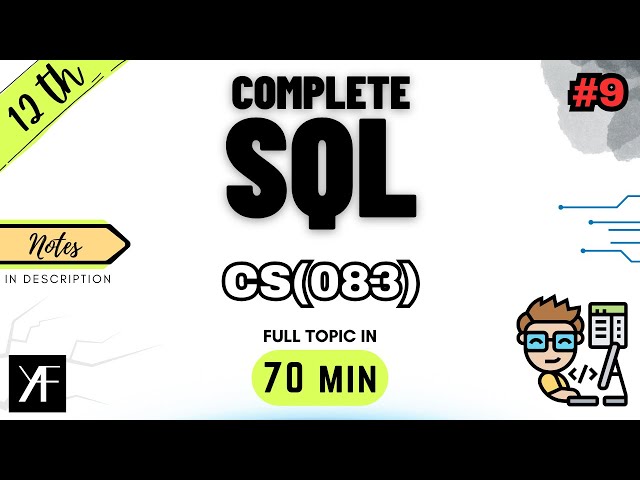 Class 12 Computer Science | SQL Complete One Shot | Unit 3 Data Handling | BOARDS 2025-26