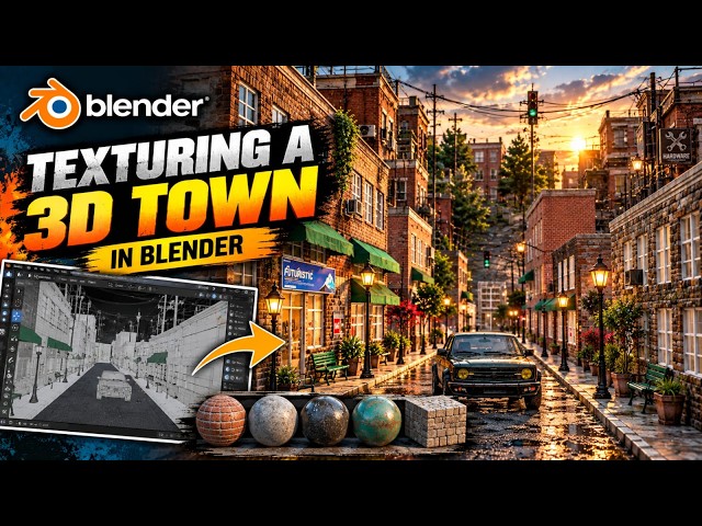 How to Texture a 3D Town in Blender | Complete Environment Workflow