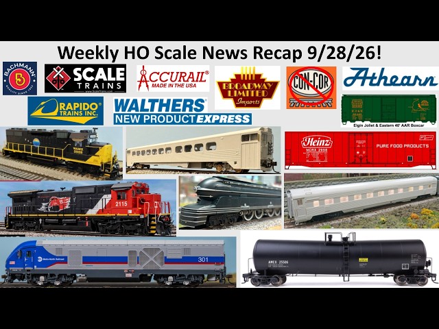 Weekly HO Scale News Recap Sept 28 2026! ft Walthers Accurail ScaleTrains Rapido BLI Con-Cor Athearn