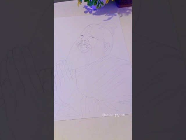 premanand ji maharaj outline drawing 🏵️🙌💗 #art #premanandjimaharaj #youtubeshorts #youtubeshorts