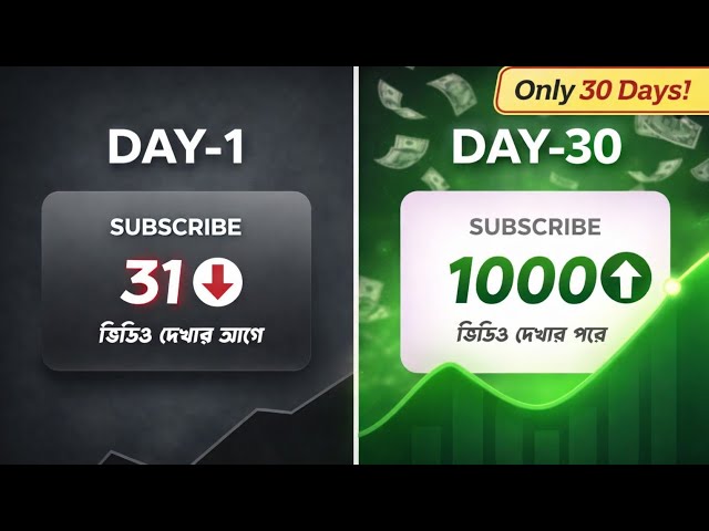 30 দিনে 1000 SUBSCRIBE এর মাস্টার প্ল্যান!