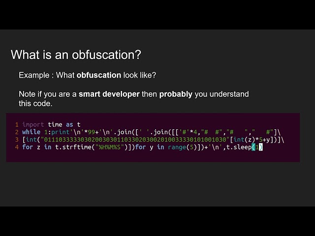 WHAT OBFUSCATION LOOKS LIKE