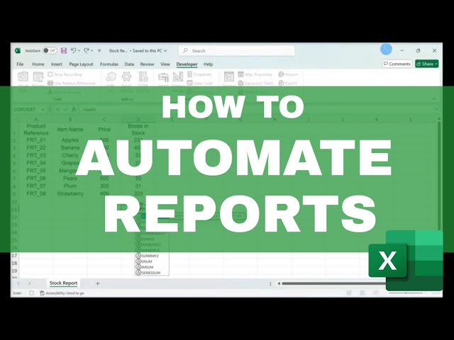 How to AUTOMATE REPORTS in Excel (Quick Tutorial!)