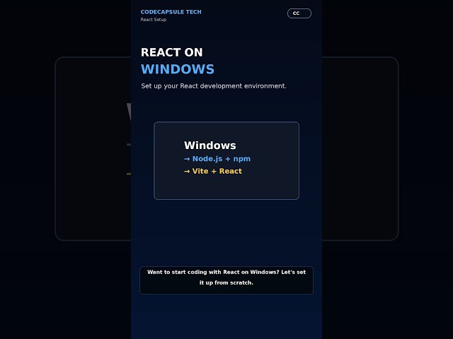 How to Set Up React on Windows | React for Beginners