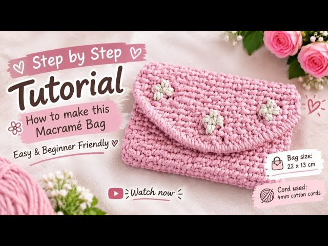 DIY Macramé Bag Tutorial | Step-by-Step for Beginners | Easy & Beautiful Flower Bag