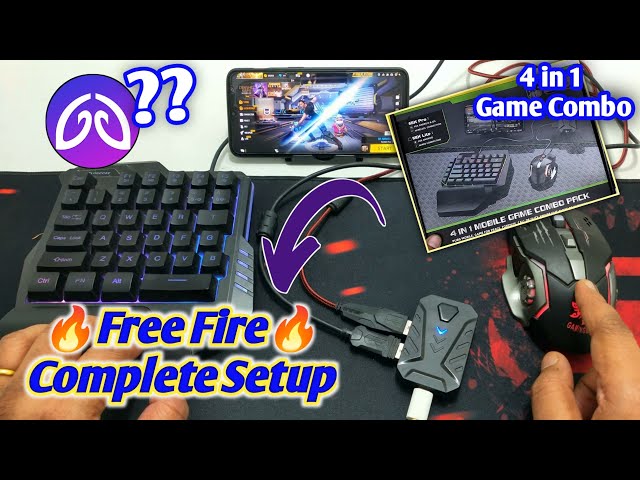 Free Fire Keyboard & Mouse ⌨️🖱️4 in 1 Gaming Mix Pro Combo 👉 Complete Setup