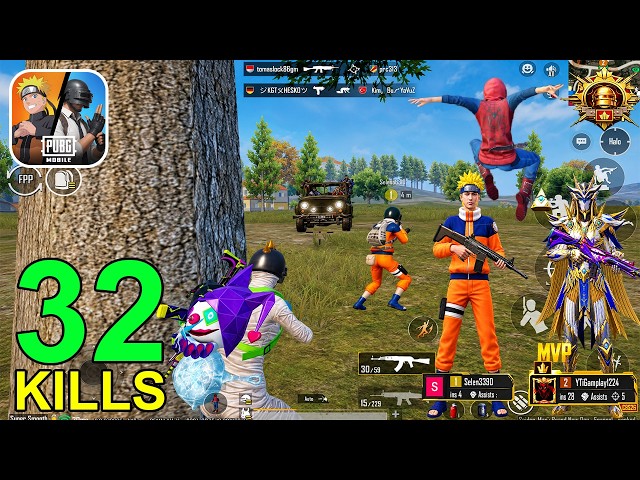 32 KILLS😱 MY BEST LANDING EVER! SPIDERMAN MODE WORLD RECORD🔥 PUBG MOBILE