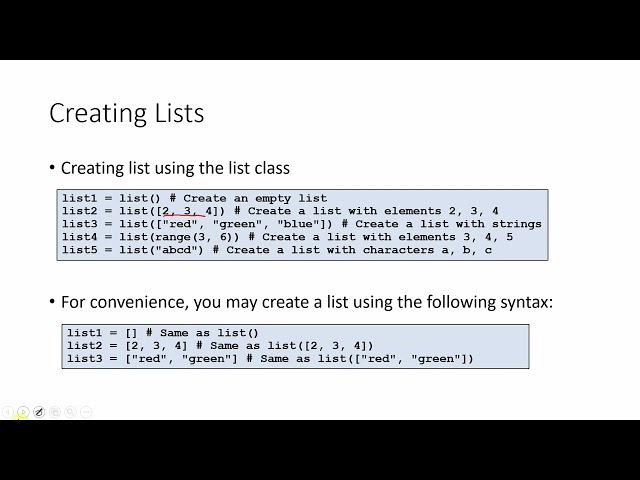 Lecture 31 Chapter 10 Lists (Part 01)