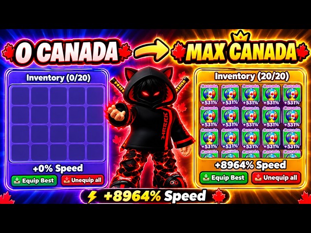 0 to max rare Canada inventory 😱 | +1 speed keyboard escape | Roblox