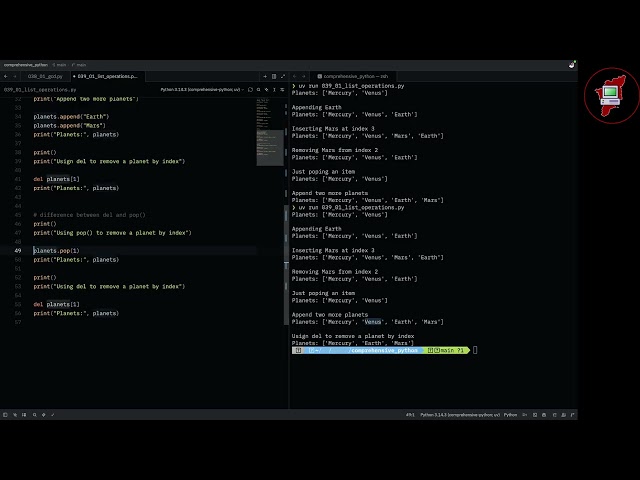 039 append, insert, delete in Python Lists   Comprehensive Python In Tamil