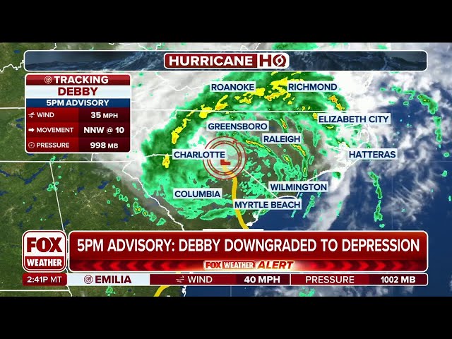 Debby Downgraded But Threats For Flooding, Tornadoes Remain